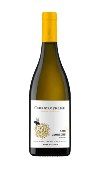 Bouteille de vin blanc Les cousins de Carriere Pradal situé dans le Languedoc